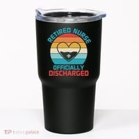 Retro Sunset Funny Retired Nurse Funny Nurse Retirement Quote Tumbler thumb 0