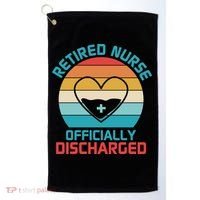 Retro Sunset Funny Retired Nurse Funny Nurse Retirement Quote Golf Towel thumb 0