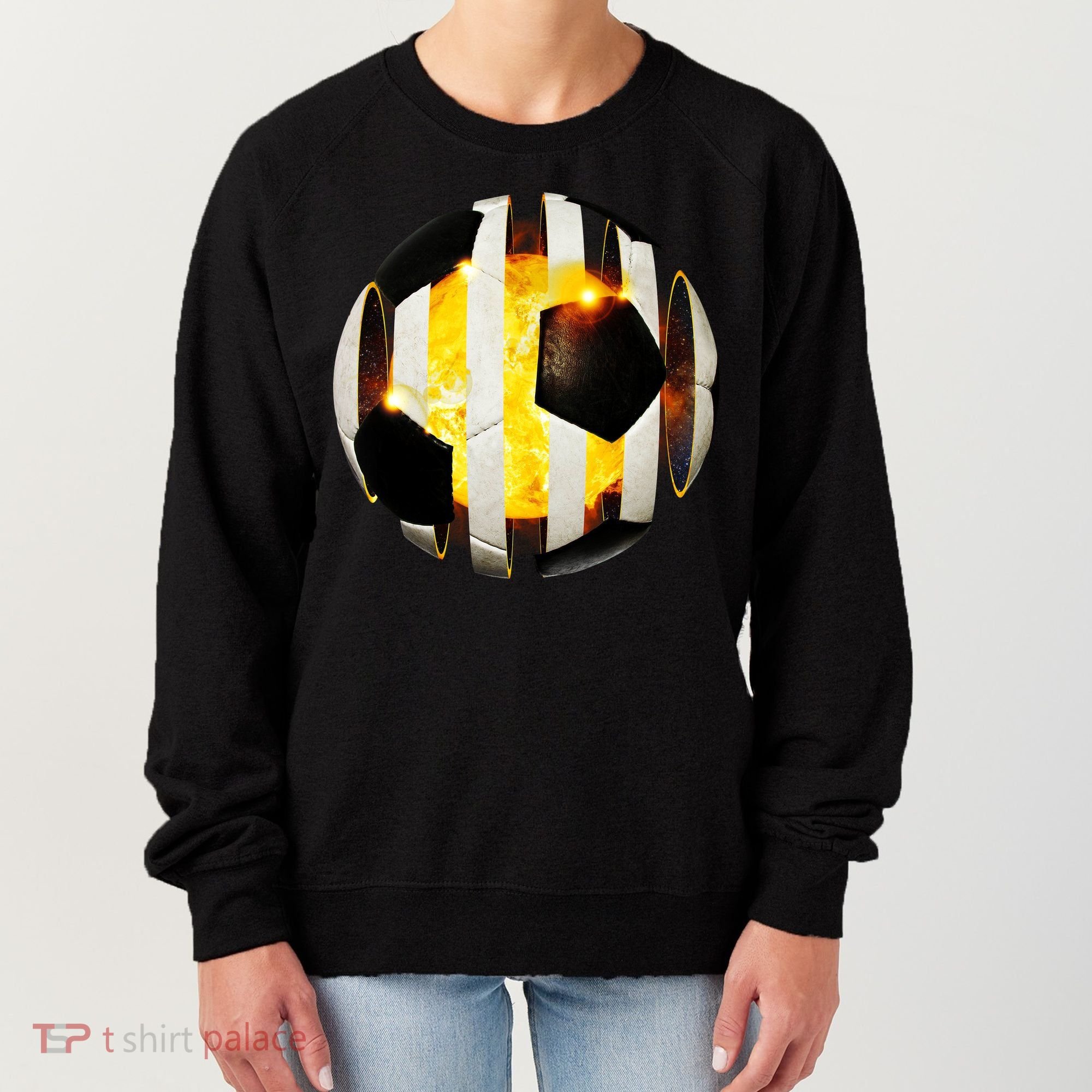 Ripped Soccer Futbol Fire Ball Women's Sweatshirt