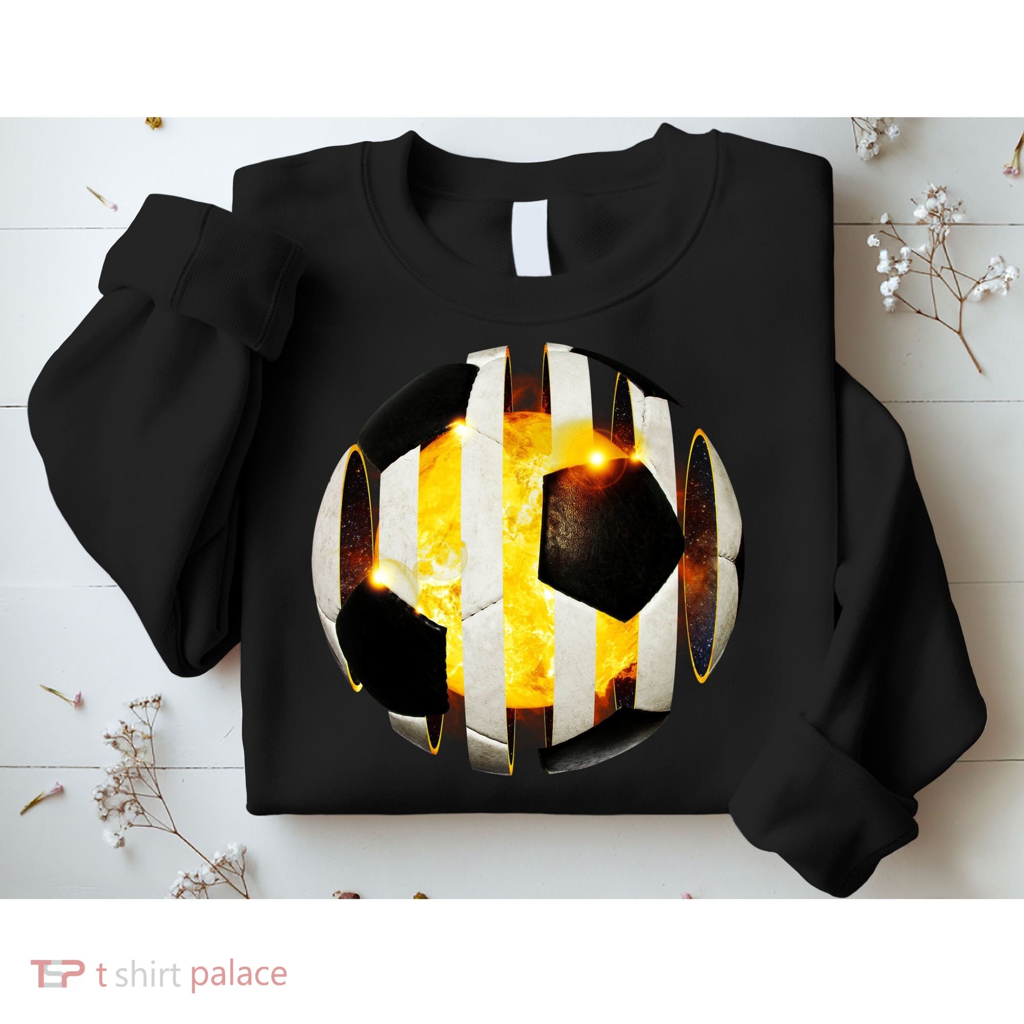 Ripped Soccer Futbol Fire Ball Sweatshirt