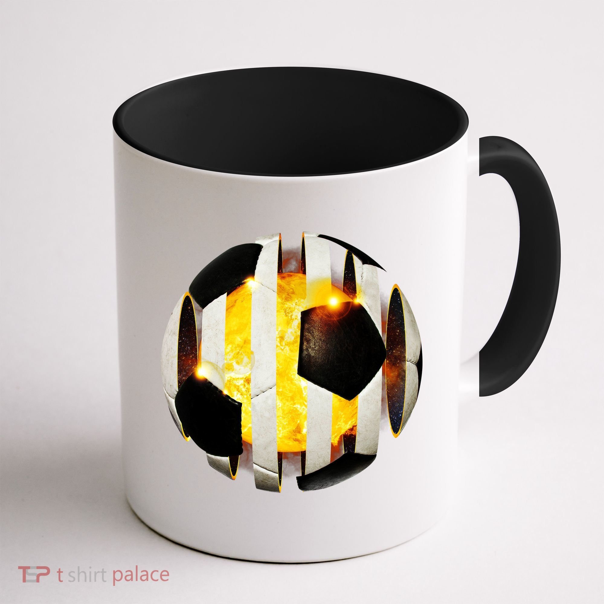 Ripped Soccer Futbol Fire Ball Coffee Mug