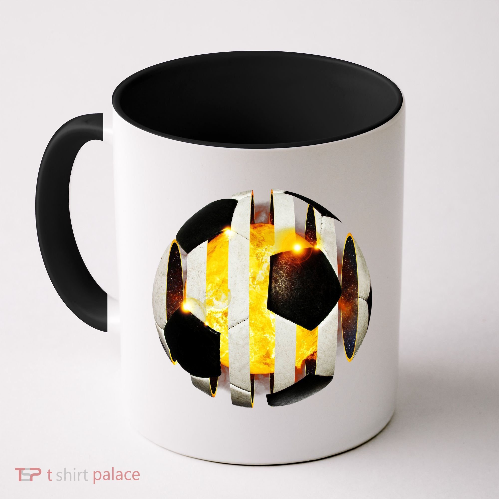 Ripped Soccer Futbol Fire Ball Coffee Mug
