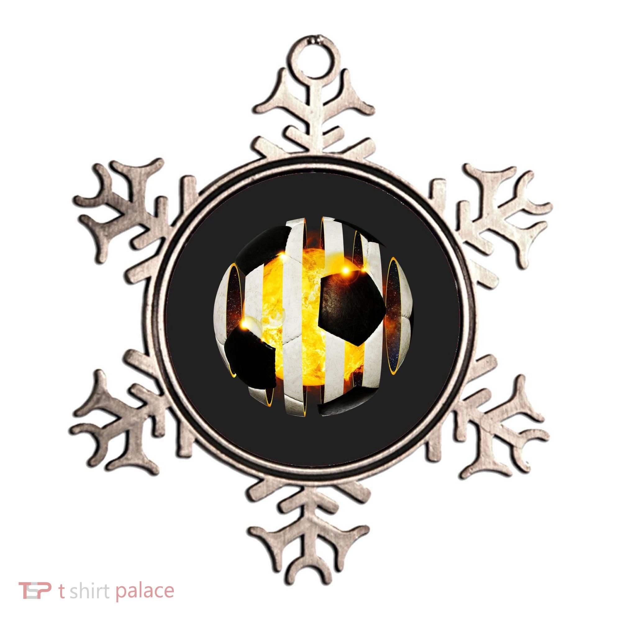 Ripped Soccer Futbol Fire Ball Ornament