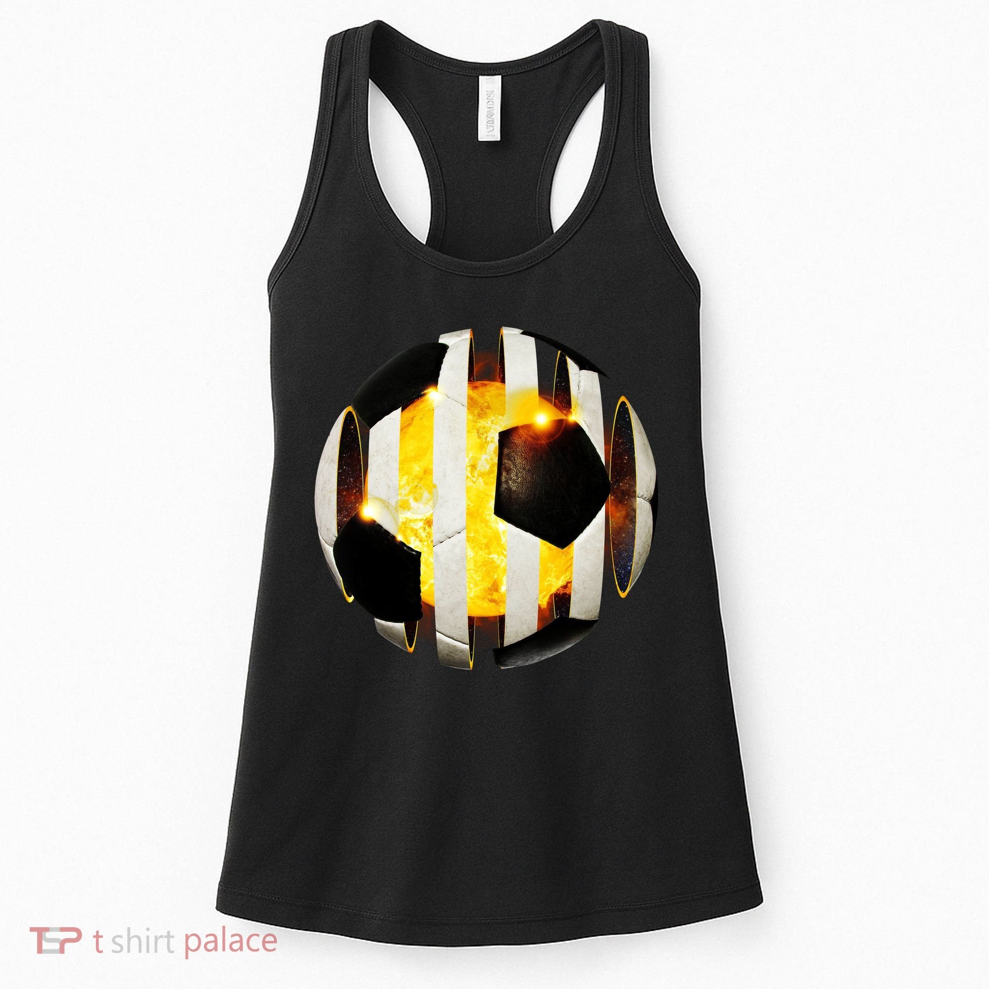 Ripped Soccer Futbol Fire Ball Women's Tank Top