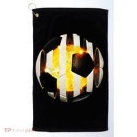 Ripped Soccer Futbol Fire Ball Golf Towel thumb 0
