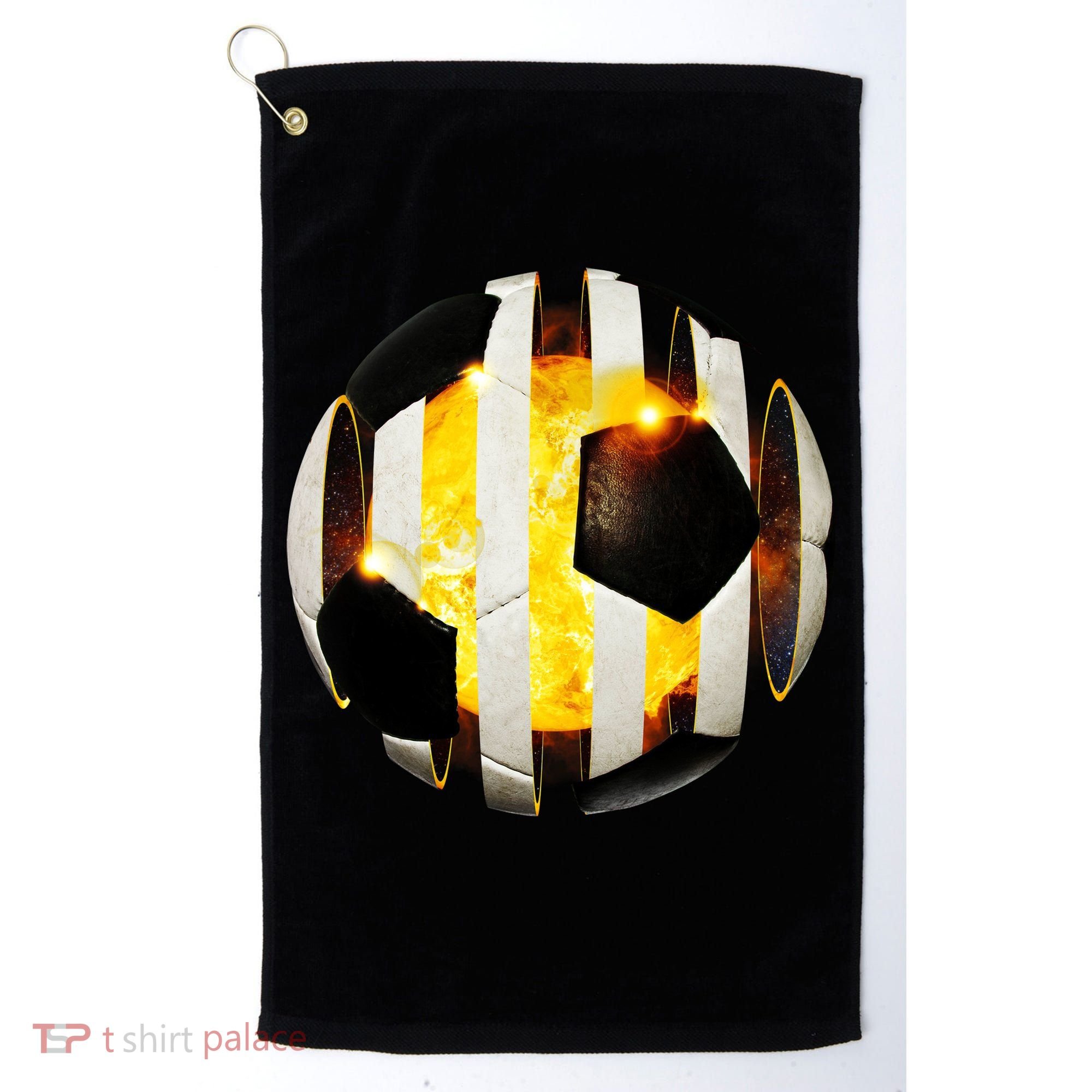 Ripped Soccer Futbol Fire Ball Golf Towel