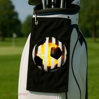 Ripped Soccer Futbol Fire Ball Golf Towel thumb 2