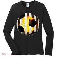 Ripped Soccer Futbol Fire Ball Women's Long Sleeve Shirt thumb 0