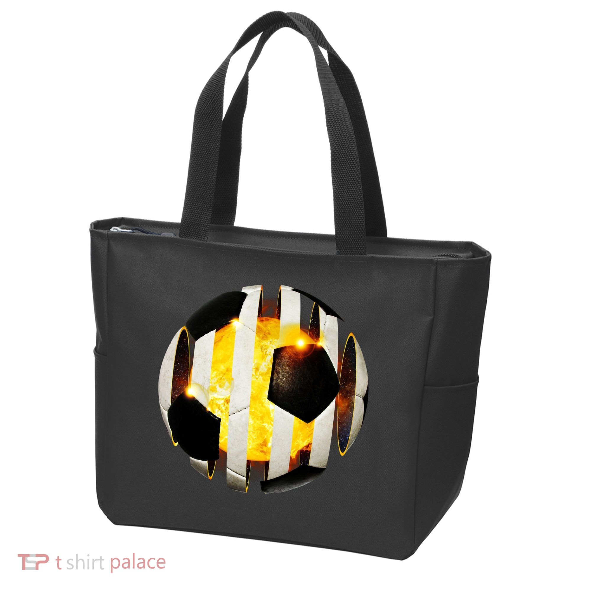 Ripped Soccer Futbol Fire Ball Tote Bag