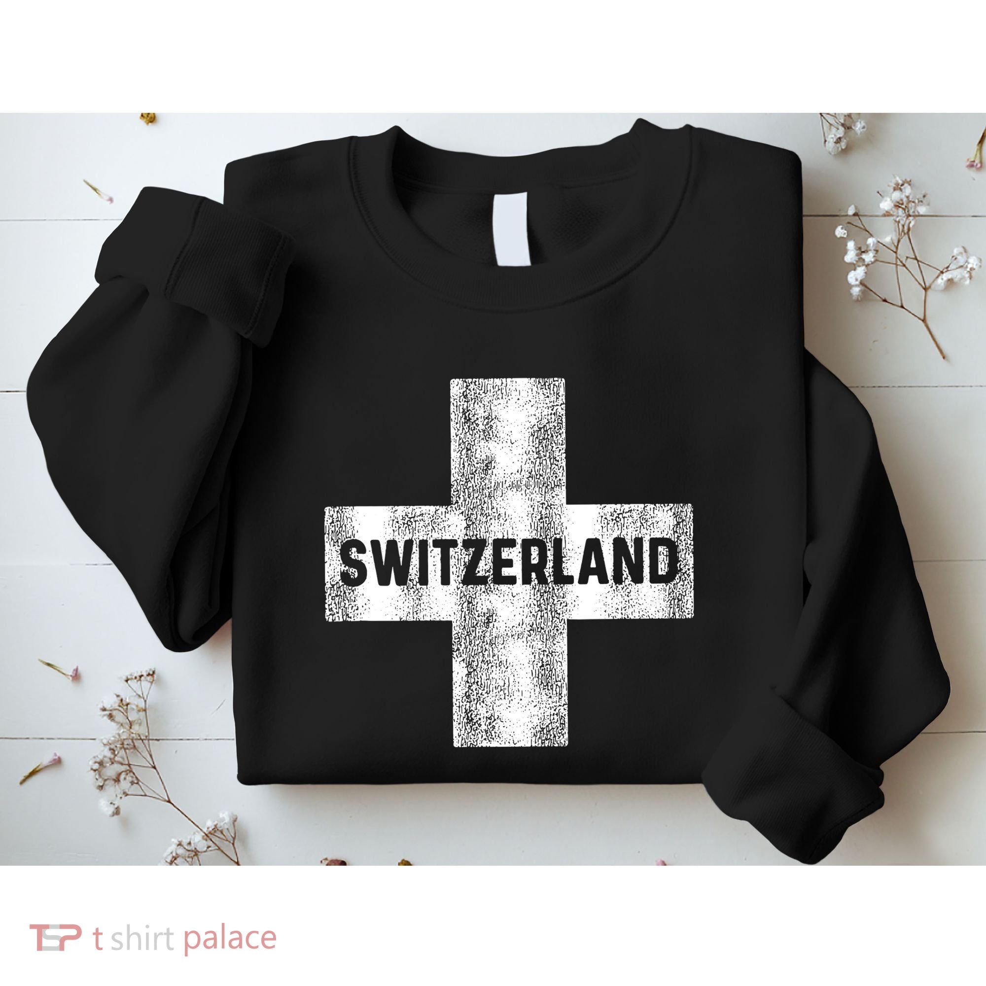 Retro Swiss Flag Of Switzerland Women Souvenir Gift Sweatshirt