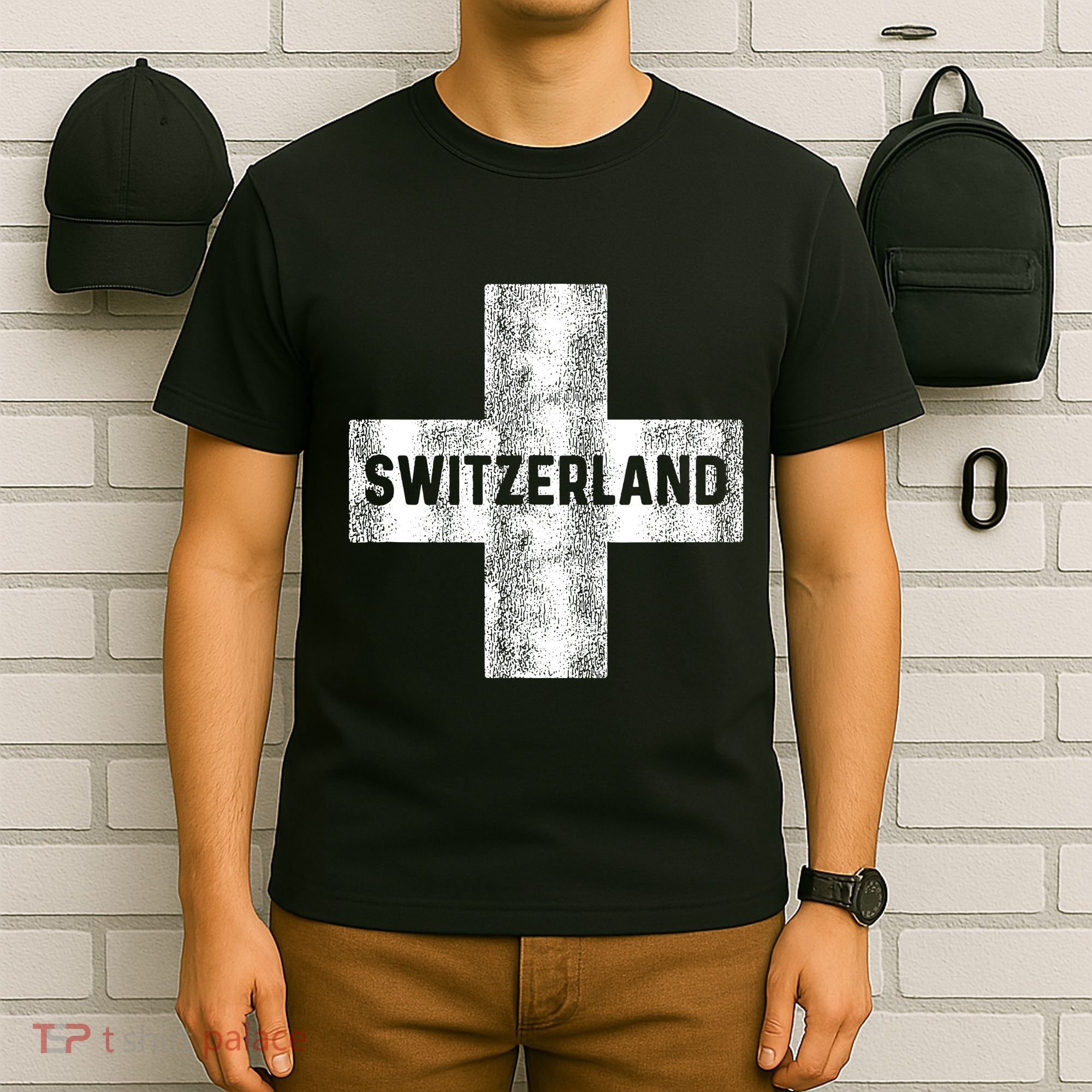 Retro Swiss Flag Of Switzerland Women Souvenir Gift T-Shirt
