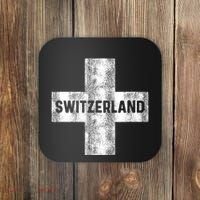 Retro Swiss Flag Of Switzerland Women Souvenir Gift Coaster thumb 0