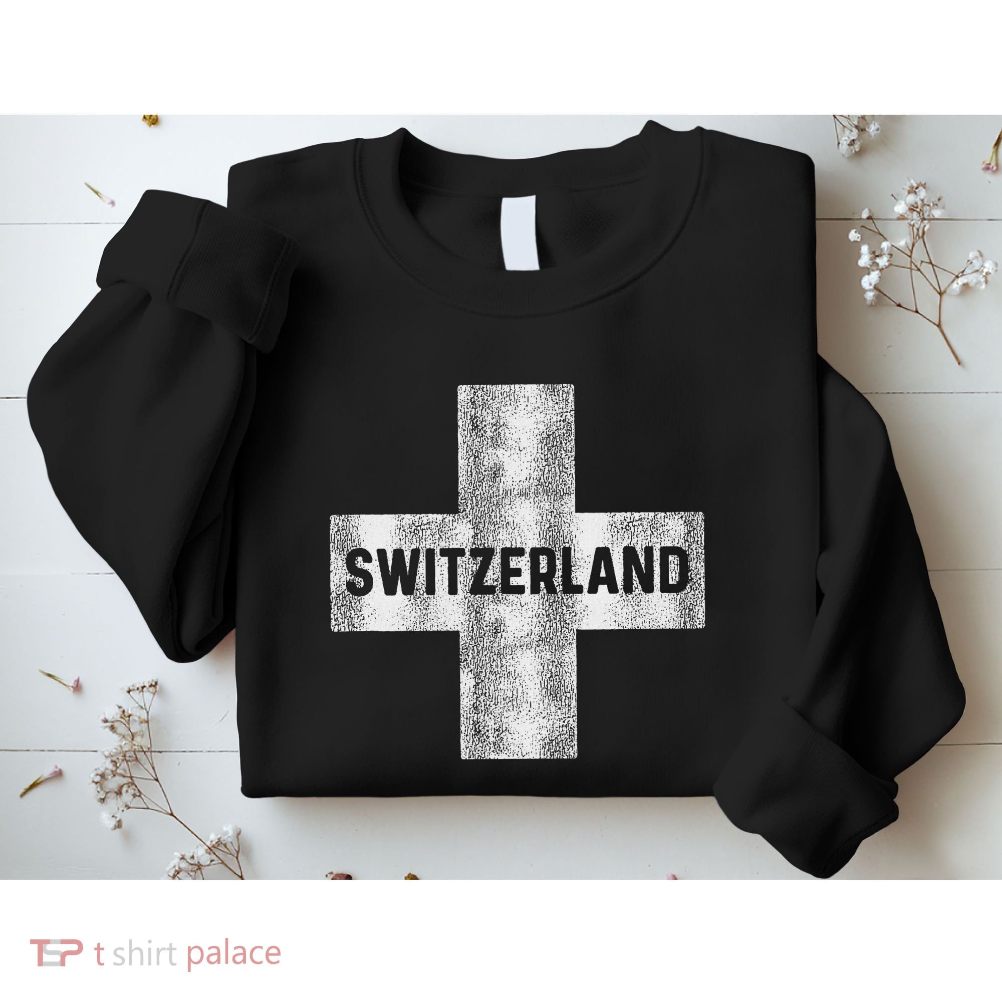 Retro Swiss Flag Of Switzerland Souvenir Gift Sweatshirt