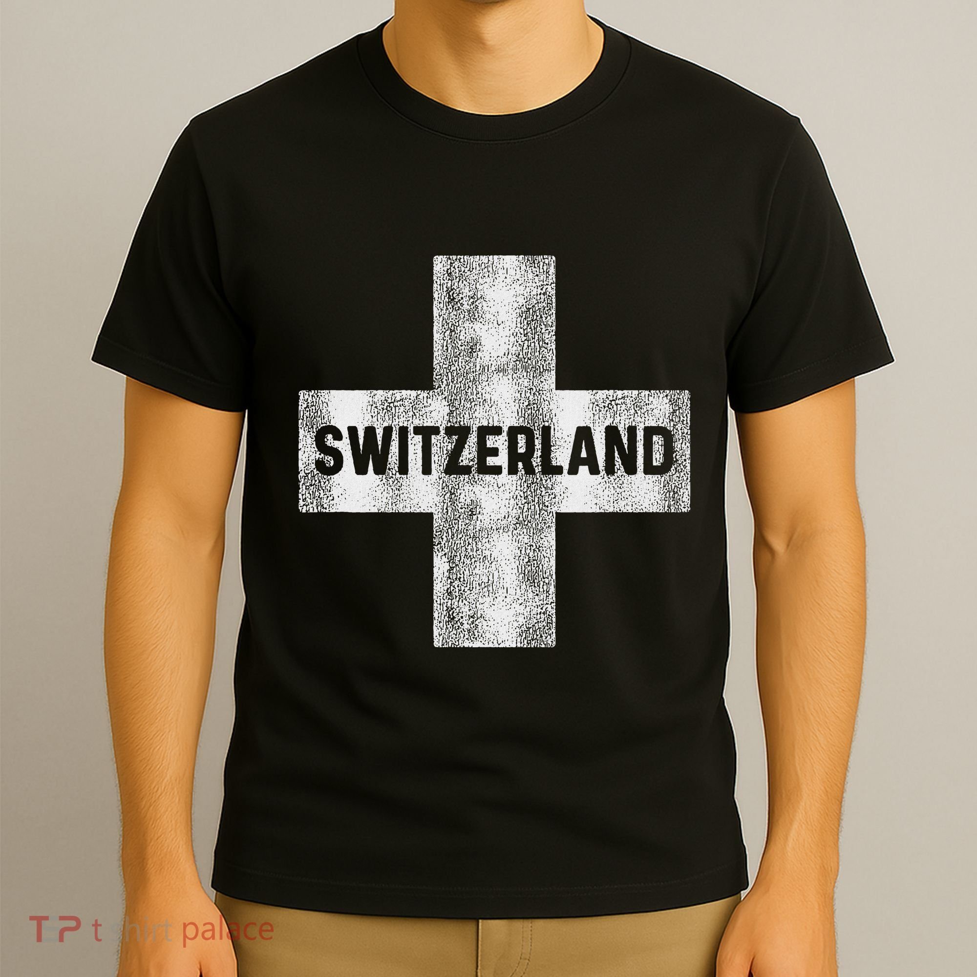 Retro Swiss Flag Of Switzerland Souvenir Gift T-Shirt