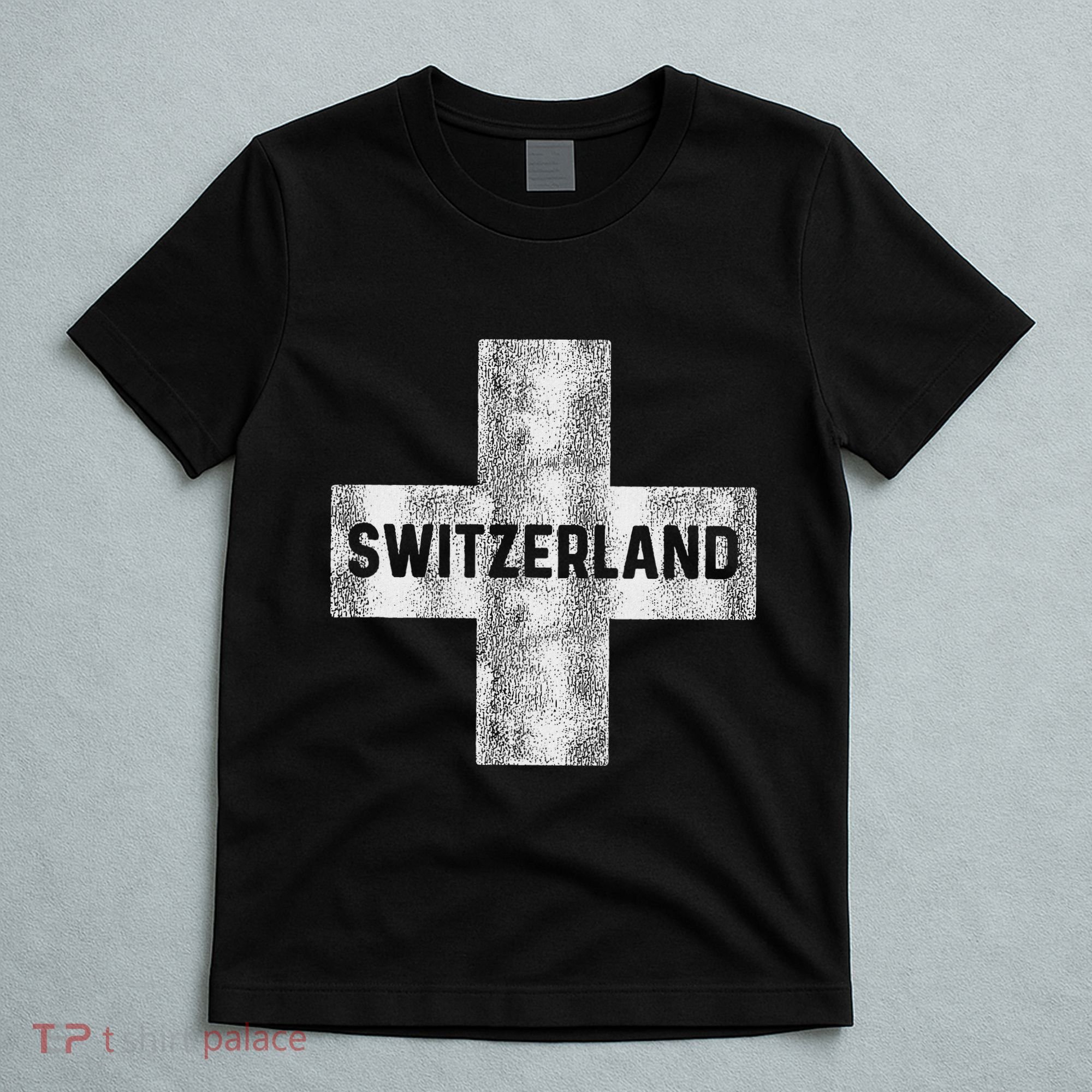 Retro Swiss Flag Of Switzerland Souvenir Gift T-Shirt
