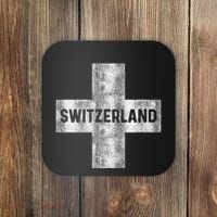 Retro Swiss Flag Of Switzerland Souvenir Gift Coaster thumb 0