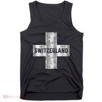 Retro Swiss Flag Of Switzerland Souvenir Gift Tank Top thumb 0