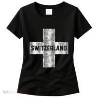 Retro Swiss Flag Of Switzerland Souvenir Gift Women's T-Shirt thumb 0