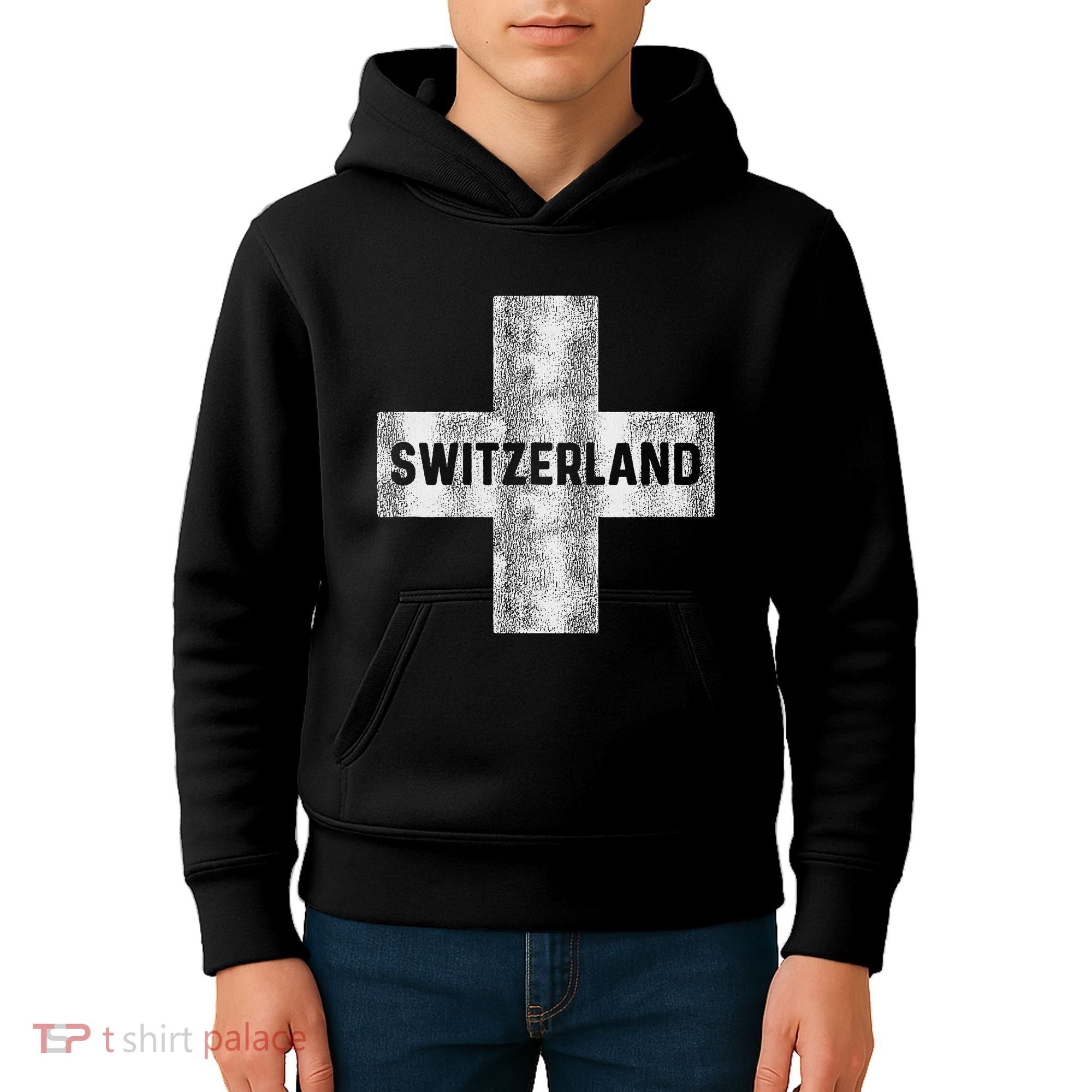 Retro Swiss Flag Of Switzerland Souvenir Gift Kids Hoodie
