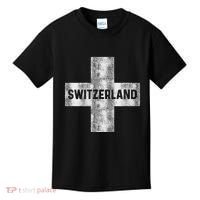 Retro Swiss Flag Of Switzerland Souvenir Gift Kids T-Shirt thumb 0