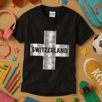 Retro Swiss Flag Of Switzerland Souvenir Gift Kids T-Shirt thumb 3