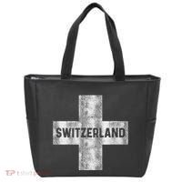 Retro Swiss Flag Of Switzerland Souvenir Gift Tote Bag thumb 0