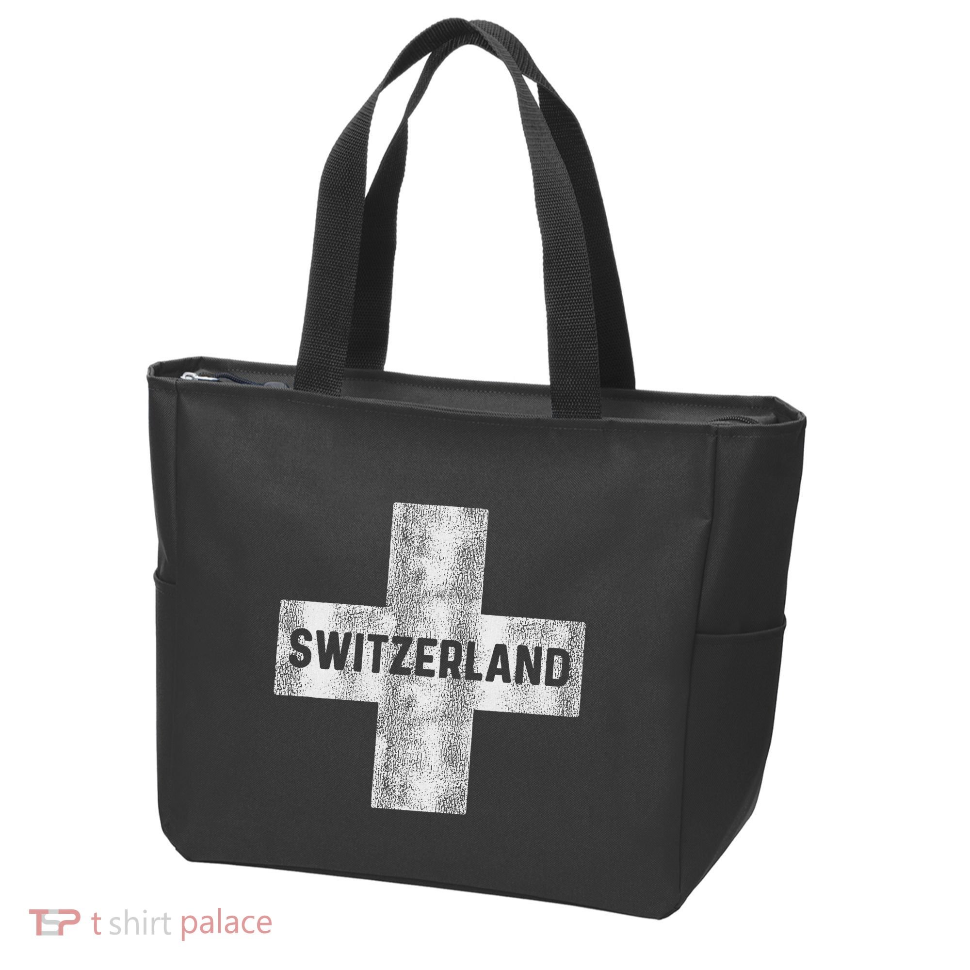 Retro Swiss Flag Of Switzerland Souvenir Gift Tote Bag