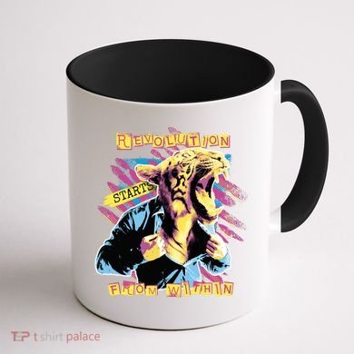 Revolution Starts From Within Lion Quote Coffee Mug back