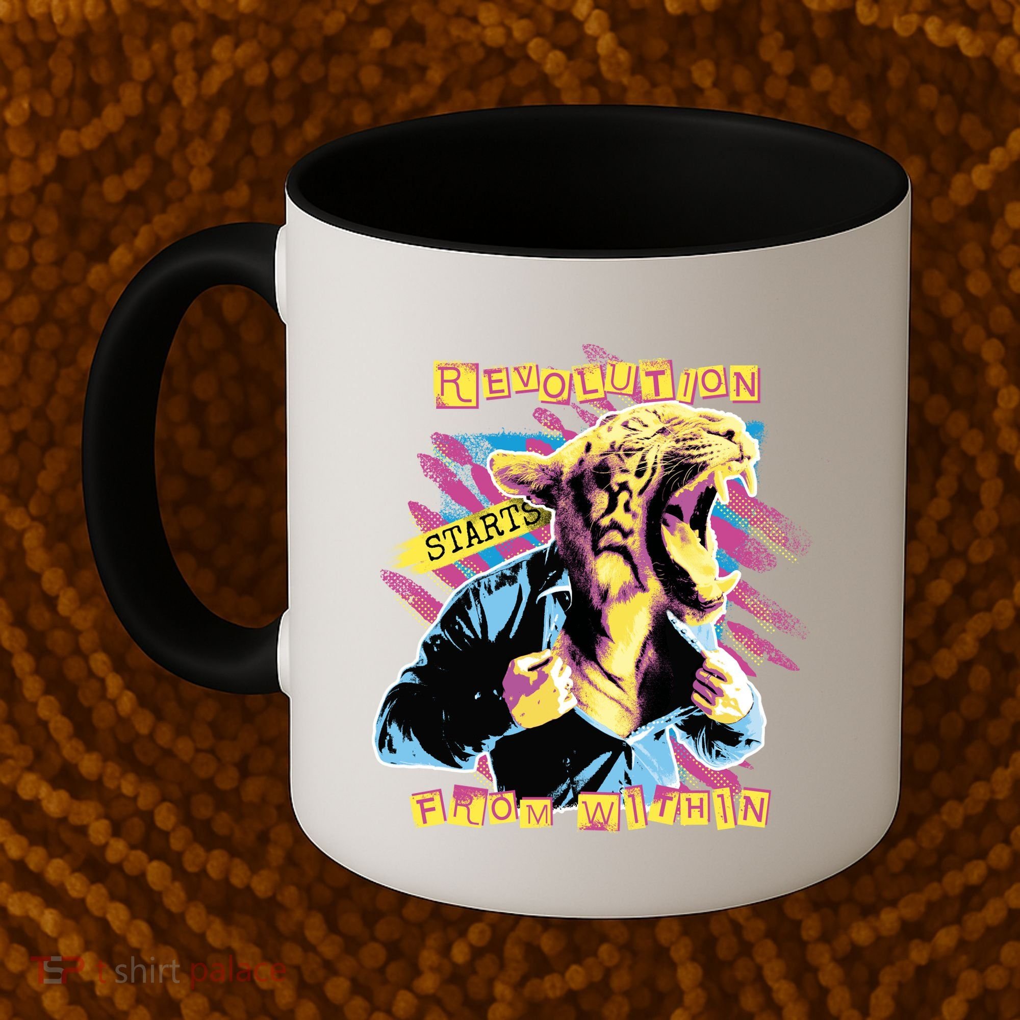 Revolution Starts From Within Lion Quote Coffee Mug