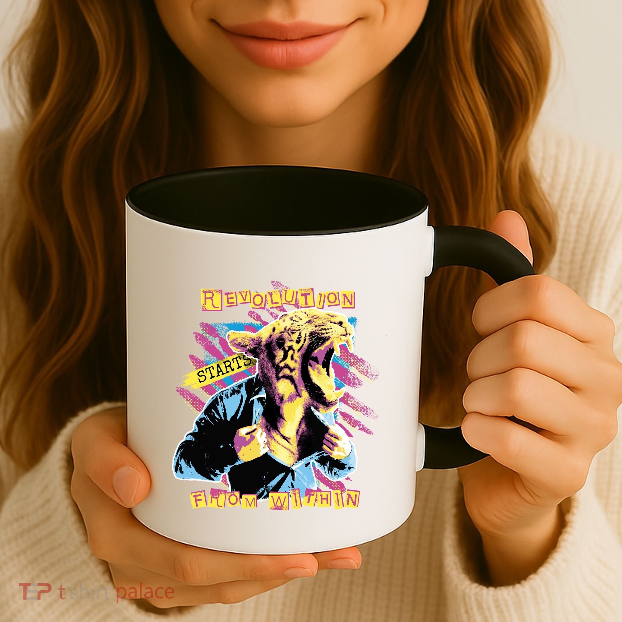 Revolution Starts From Within Lion Quote Coffee Mug