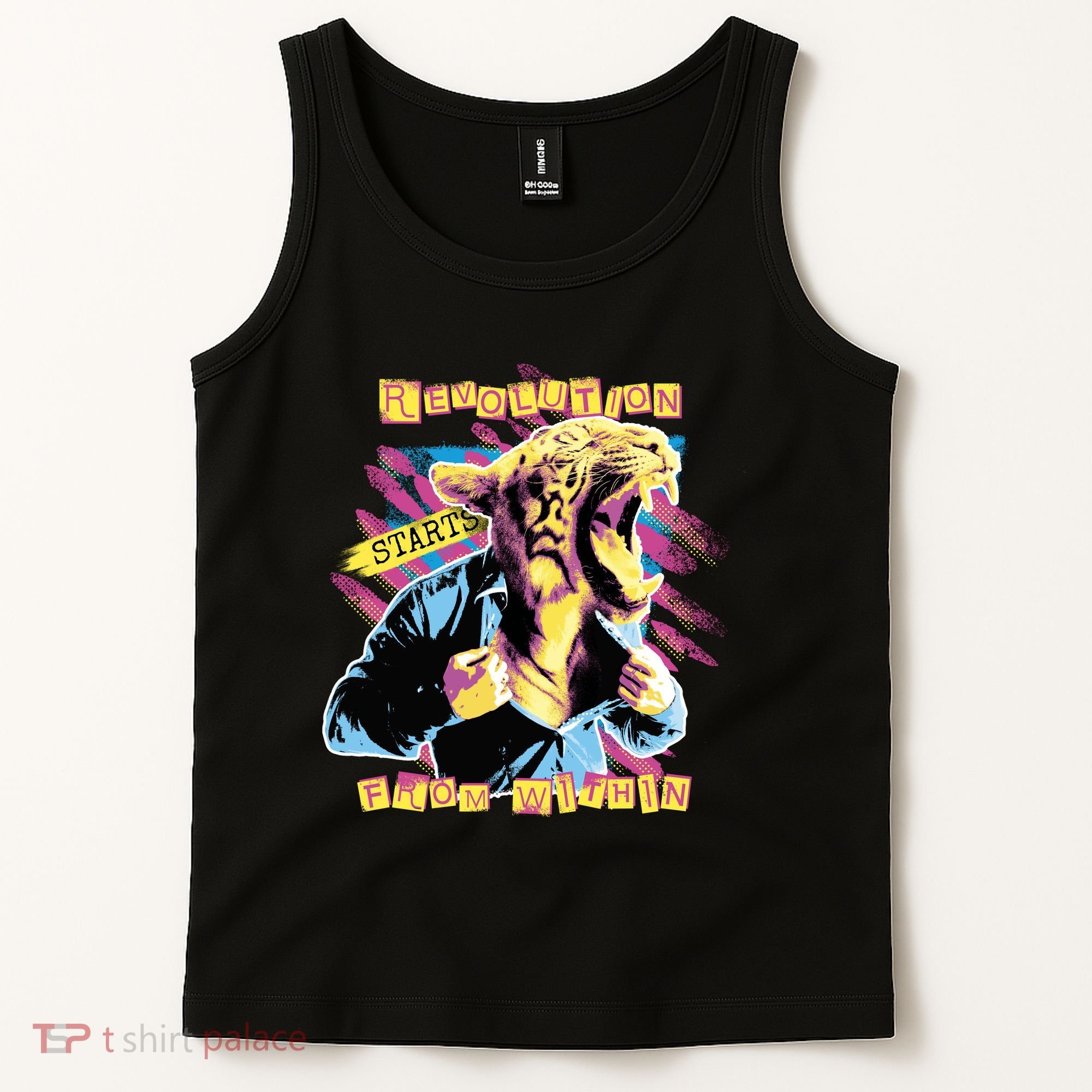Revolution Starts From Within Lion Quote Tank Top