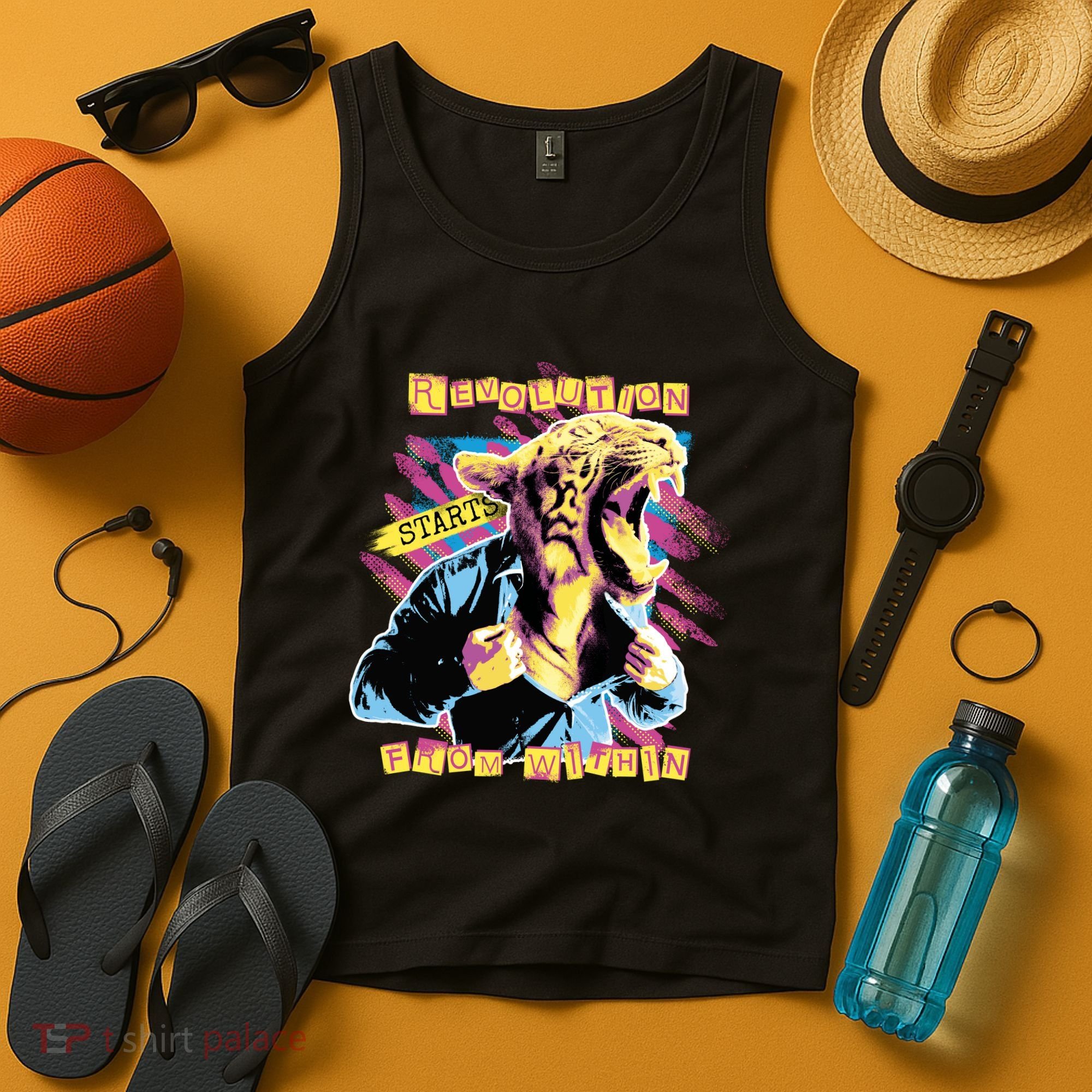 Revolution Starts From Within Lion Quote Tank Top