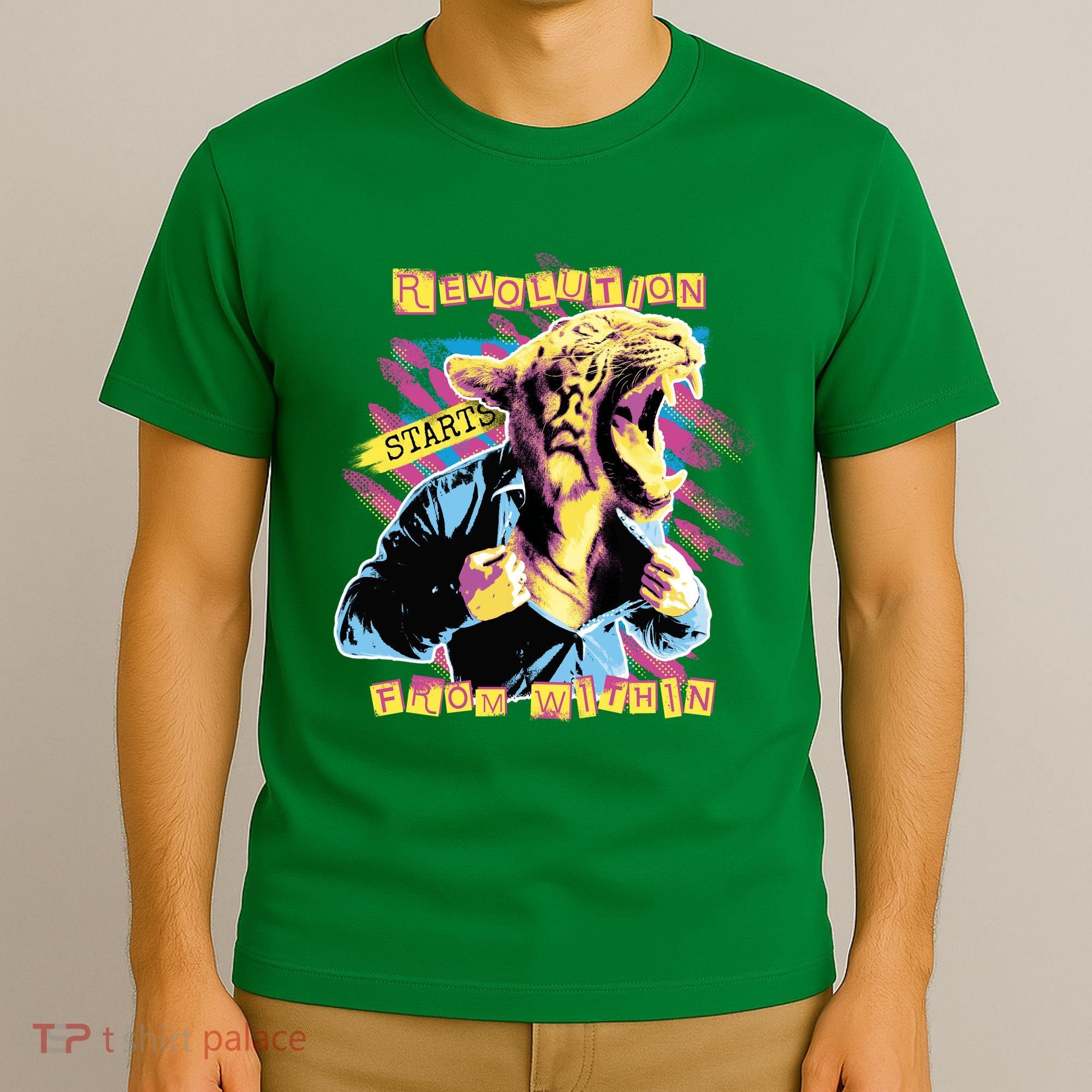 Revolution Starts From Within Lion Quote T-Shirt