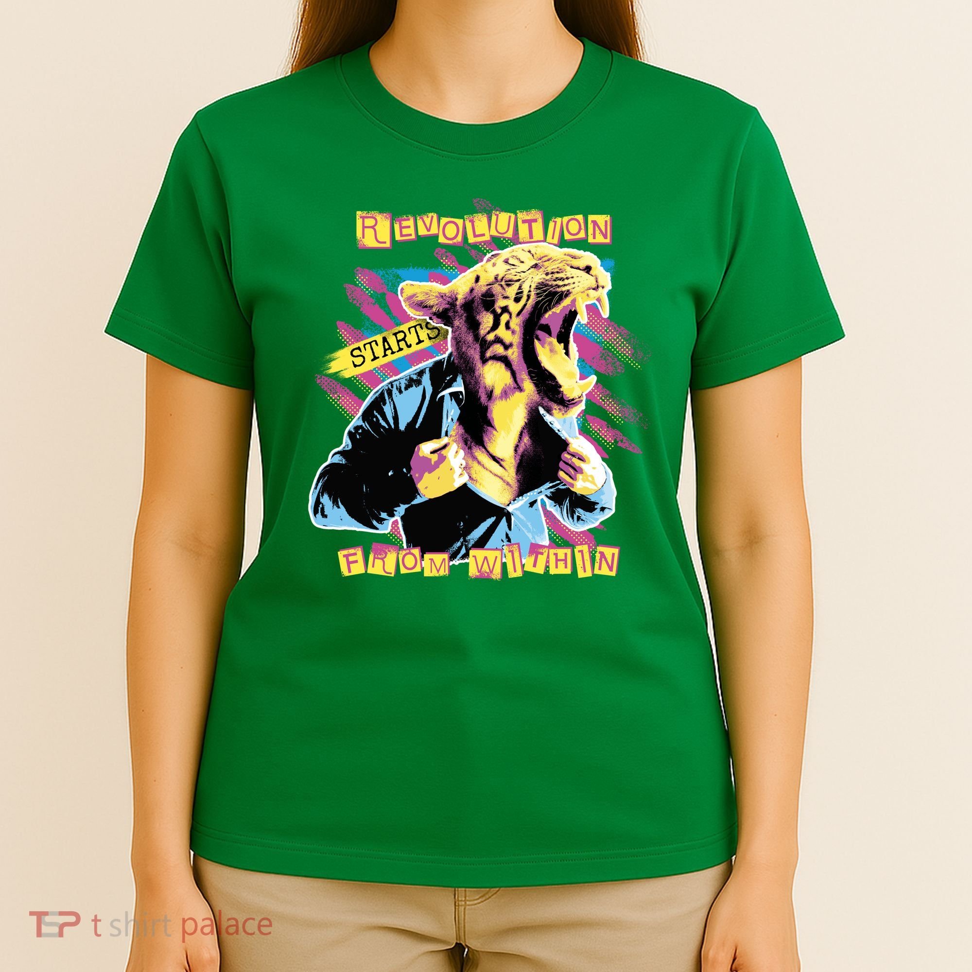 Revolution Starts From Within Lion Quote T-Shirt