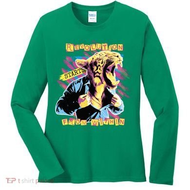 Revolution Starts From Within Lion Quote Women's Long Sleeve Shirt