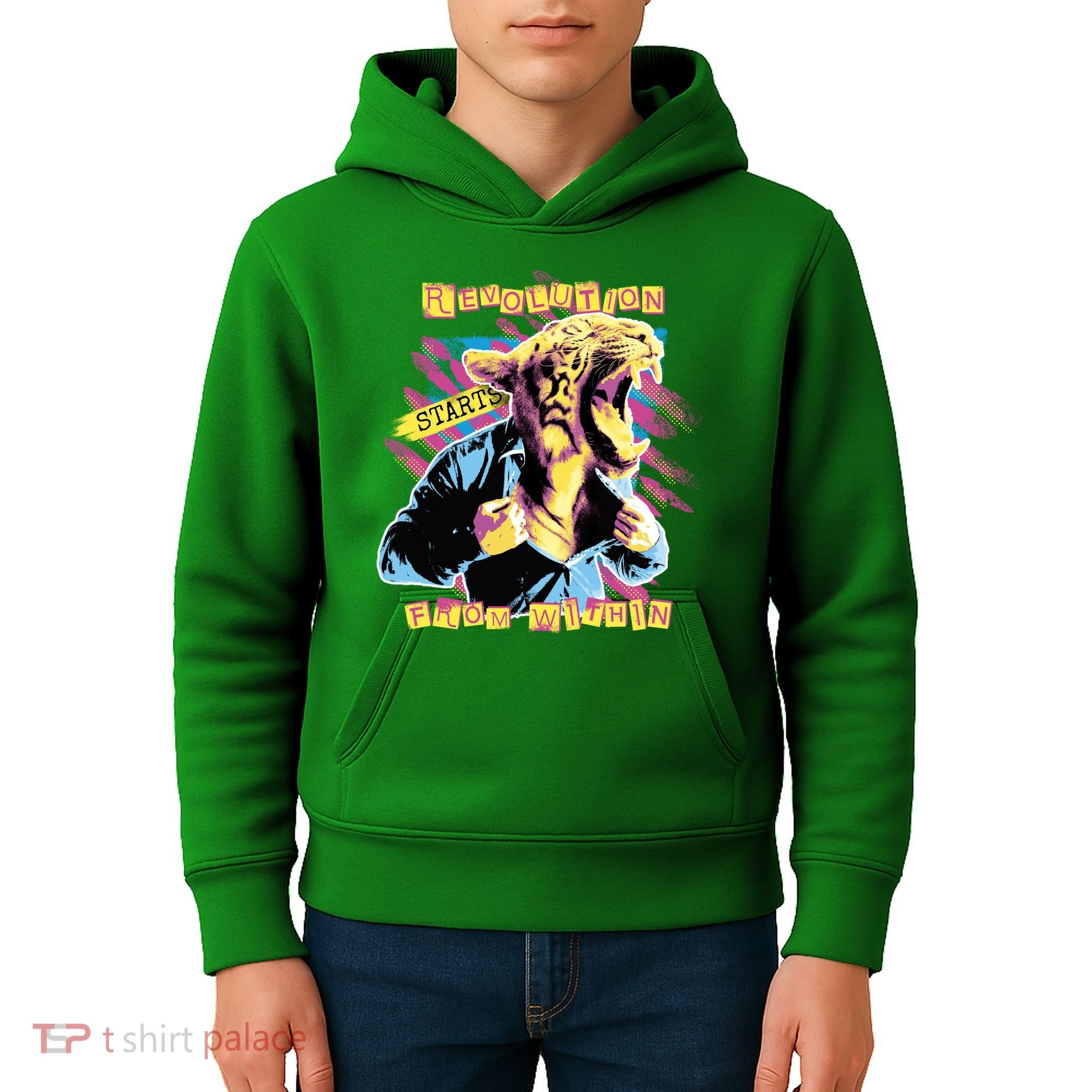 Revolution Starts From Within Lion Quote Kids Hoodie