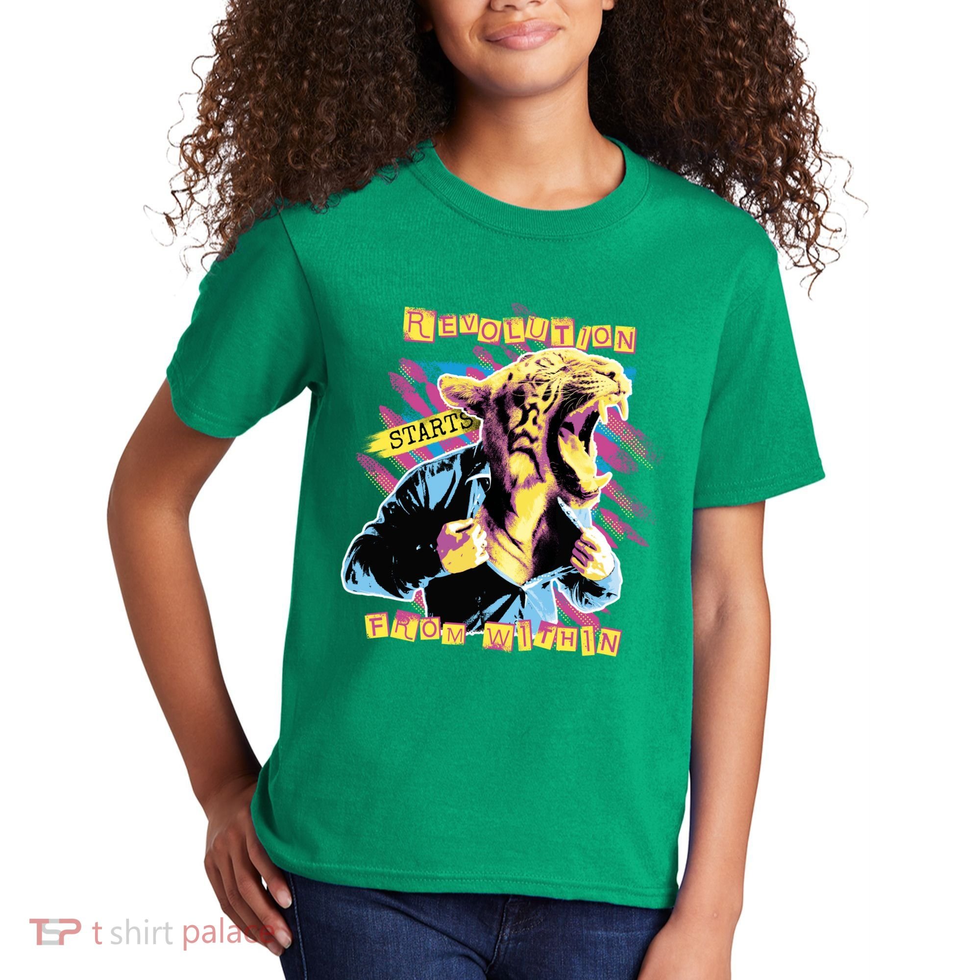 Revolution Starts From Within Lion Quote Kids T-Shirt