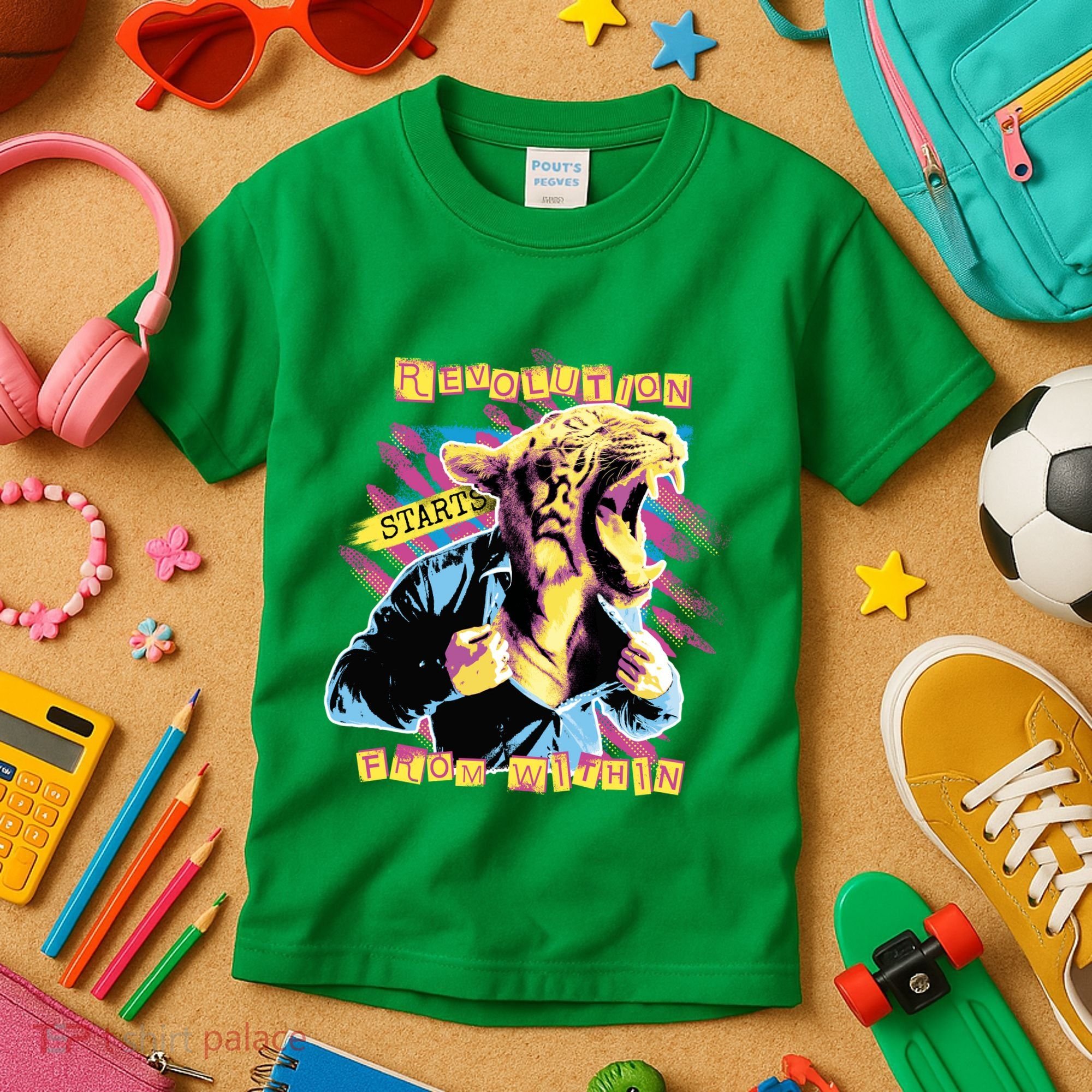 Revolution Starts From Within Lion Quote Kids T-Shirt