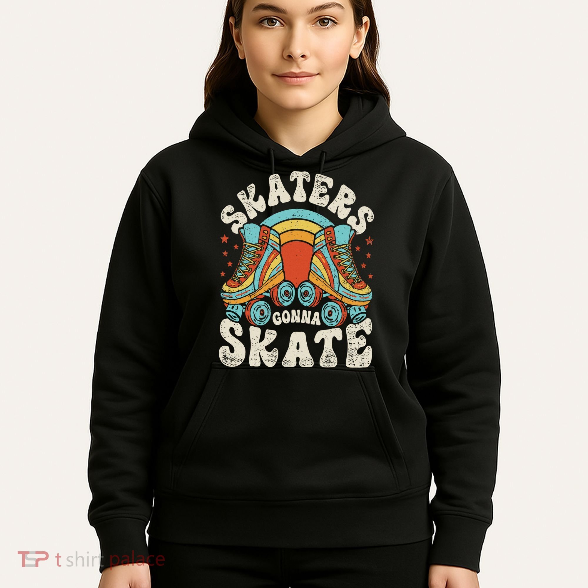Roller Skating Funny Skaters Gonna Skate Retro 70s 80s Hoodie