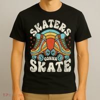 Roller Skating Funny Skaters Gonna Skate Retro 70s 80s T-Shirt thumb 3