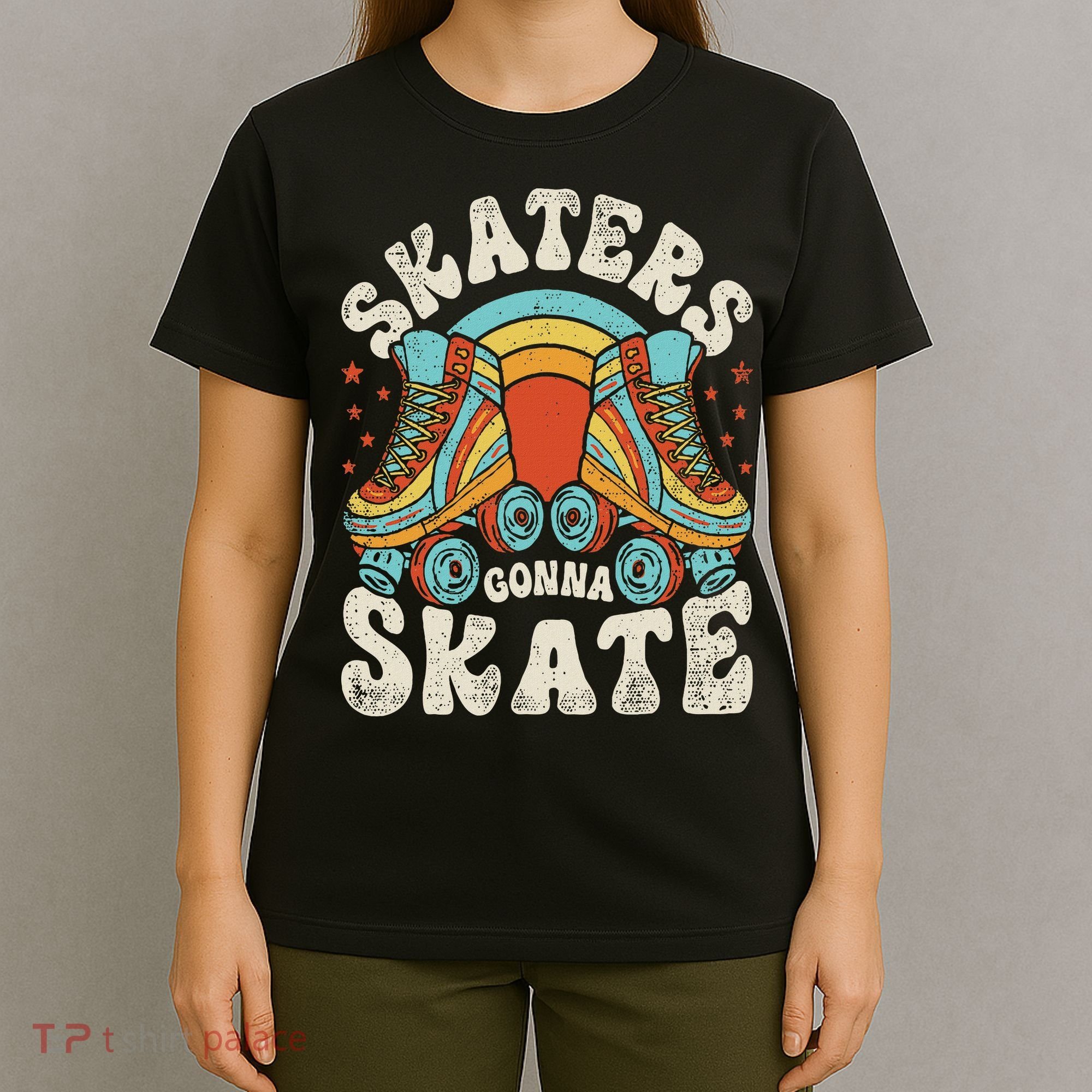Roller Skating Funny Skaters Gonna Skate Retro 70s 80s T-Shirt