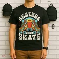 Roller Skating Funny Skaters Gonna Skate Retro 70s 80s T-Shirt thumb 6