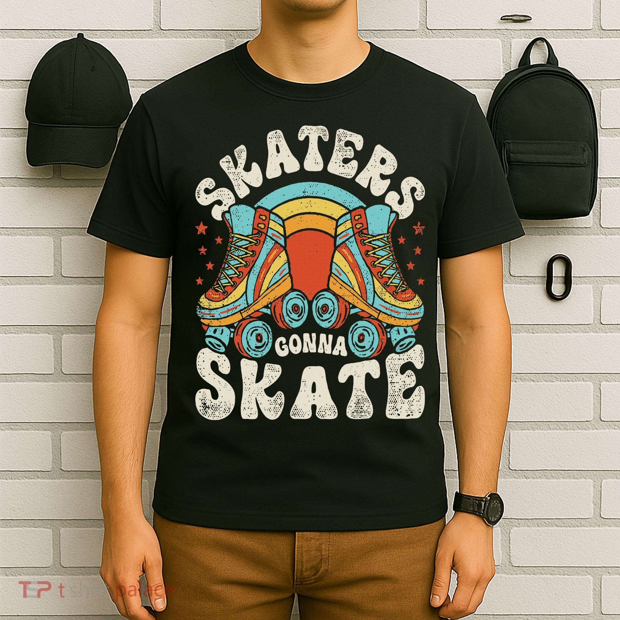 Roller Skating Funny Skaters Gonna Skate Retro 70s 80s T-Shirt