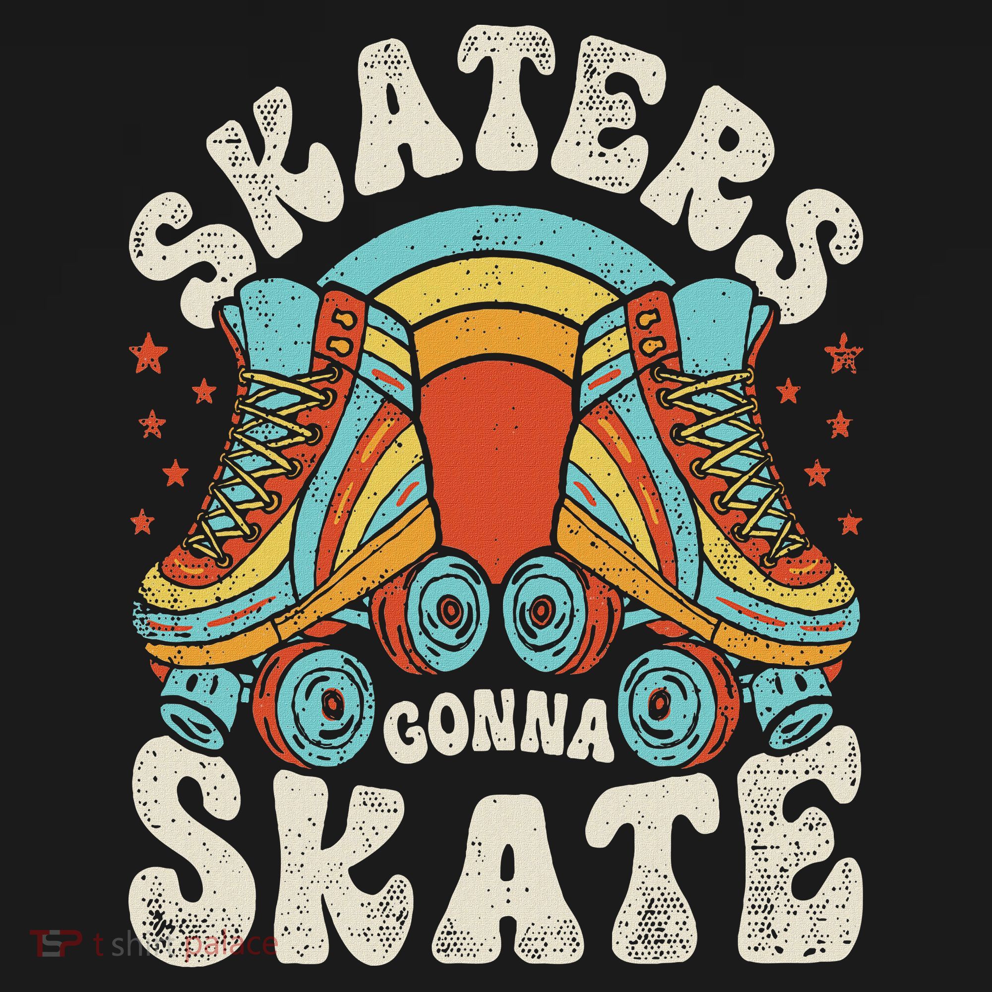 Roller Skating Funny Skaters Gonna Skate Retro 70s 80s T-Shirt