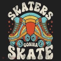 Roller Skating Funny Skaters Gonna Skate Retro 70s 80s Beanie thumb 2
