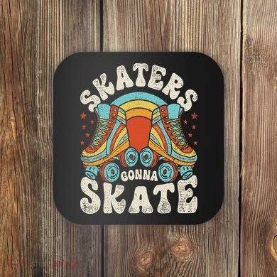 Roller Skating Funny Skaters Gonna Skate Retro 70s 80s Coaster