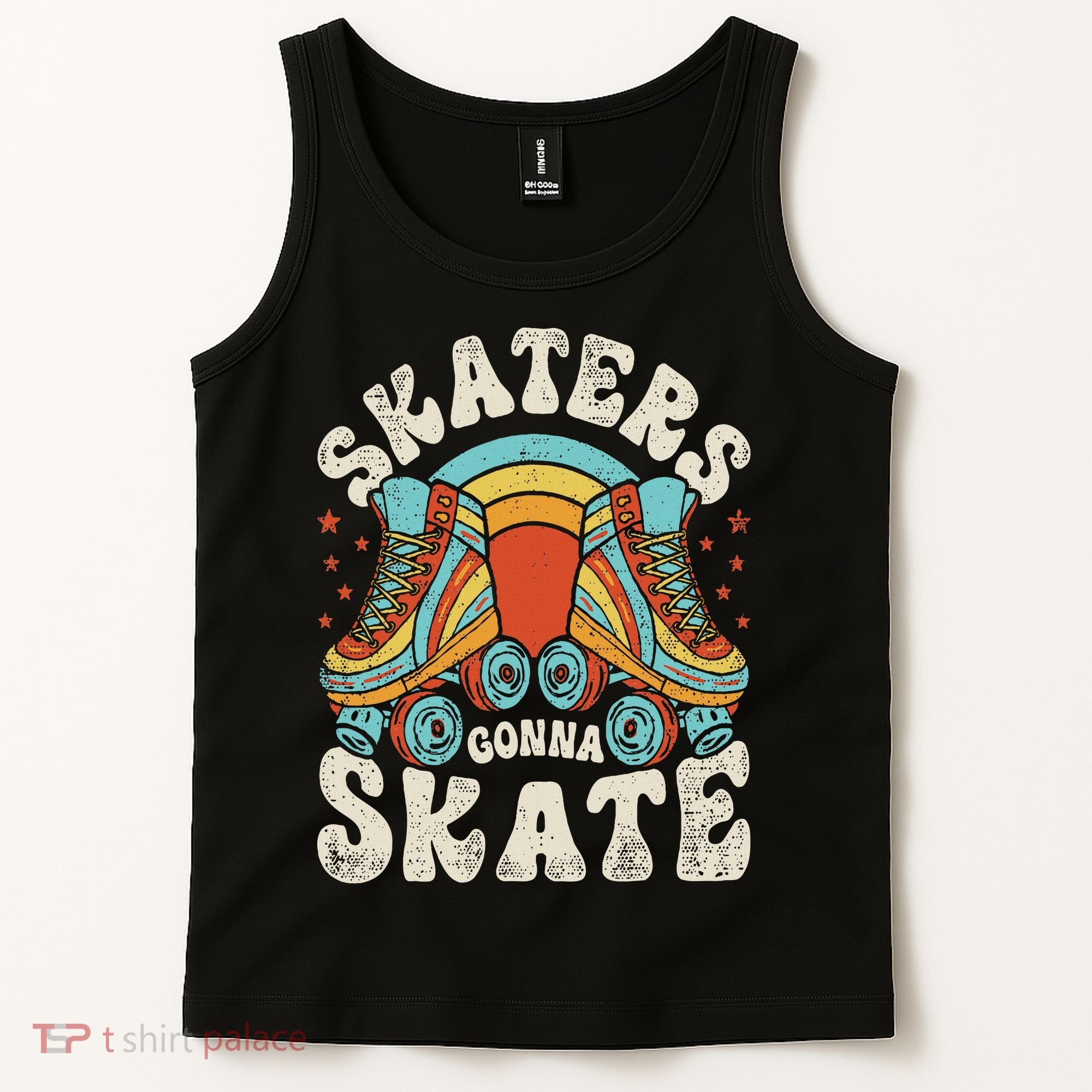 Roller Skating Funny Skaters Gonna Skate Retro 70s 80s Tank Top