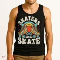 Roller Skating Funny Skaters Gonna Skate Retro 70s 80s Tank Top thumb 3
