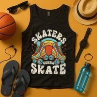 Roller Skating Funny Skaters Gonna Skate Retro 70s 80s Tank Top thumb 4