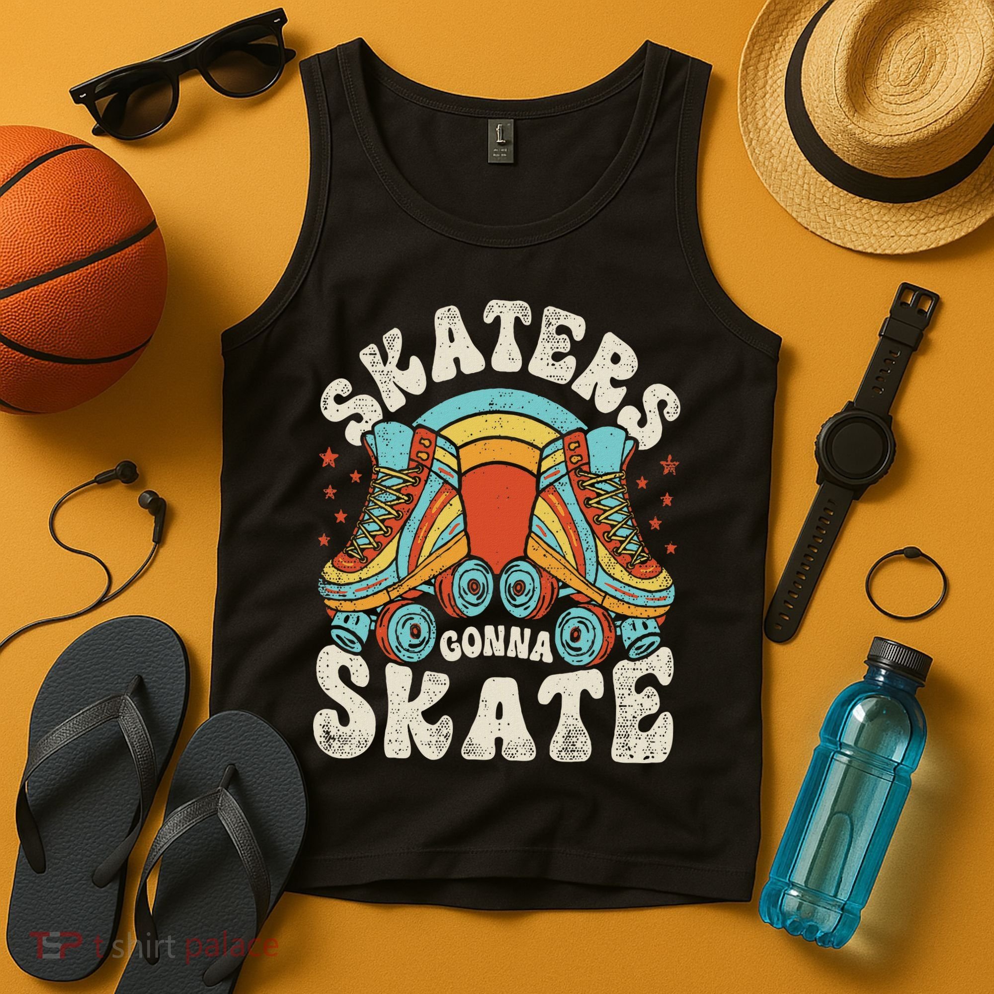 Roller Skating Funny Skaters Gonna Skate Retro 70s 80s Tank Top